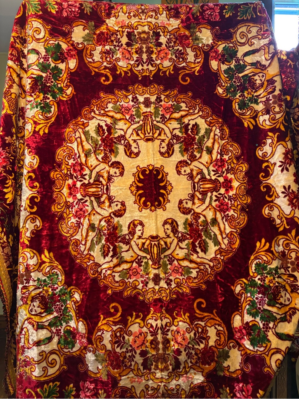 Italian Cherub Velvet Bed Cover
